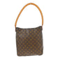 Louis Vuitton Monogram Looping Handbag Monogram Canvas Brown Canvas Shoulder Bag Bag (   )