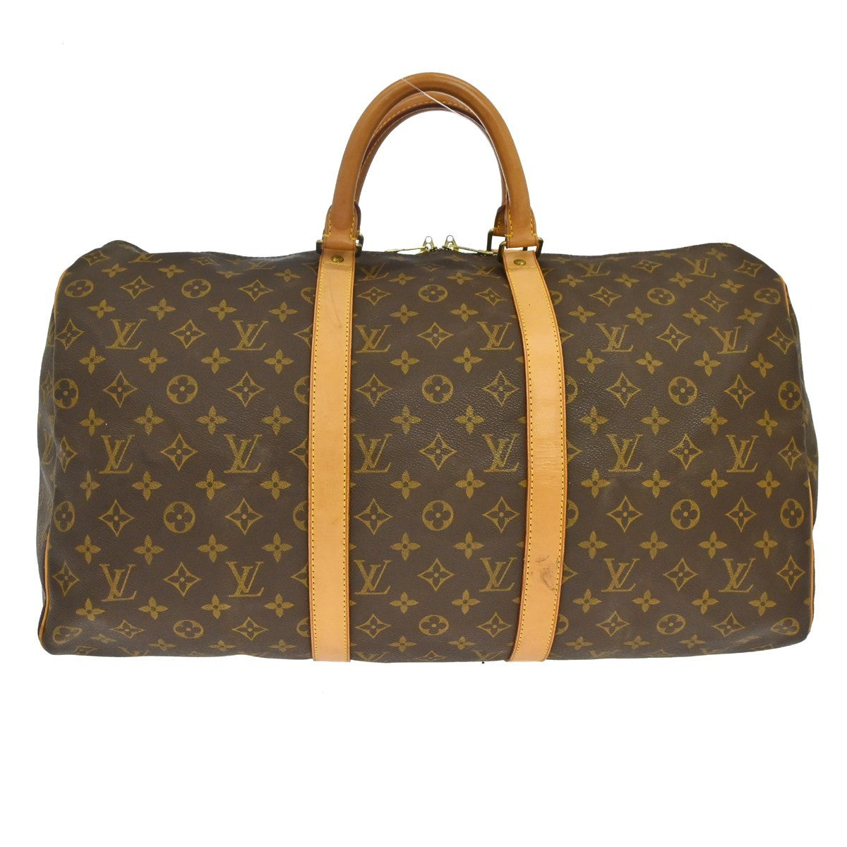 Louis Vuitton Keepall Bag Monogram Canvas Brown Canvas Travel Bag Bag (   )