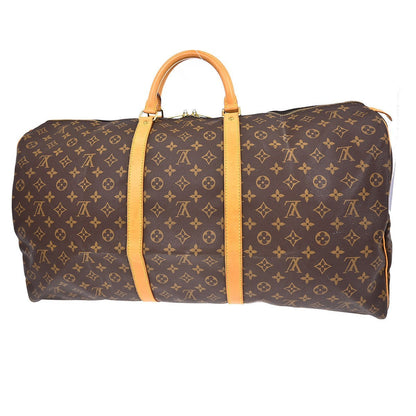 Louis Vuitton Keepall Bag Monogram Canvas Brown Canvas Travel Bag Bag (   )