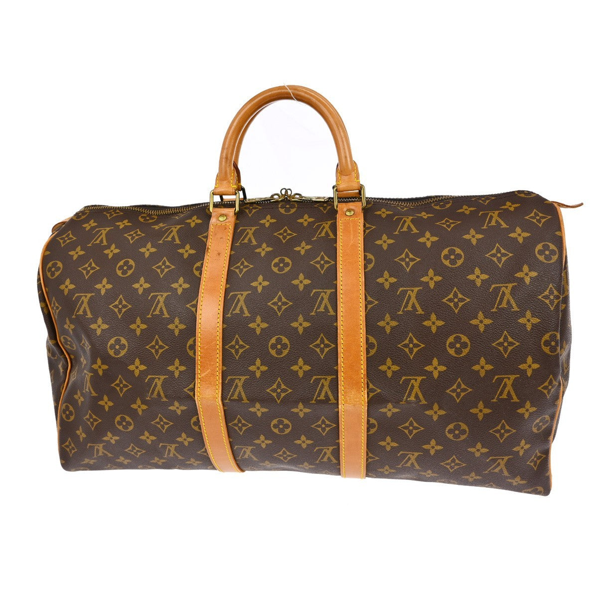Louis Vuitton Keepall Bag Monogram Canvas Brown Canvas Travel Bag Bag (   )