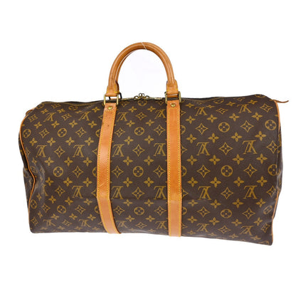Louis Vuitton Keepall Bag Monogram Canvas Brown Canvas Travel Bag Bag (   )