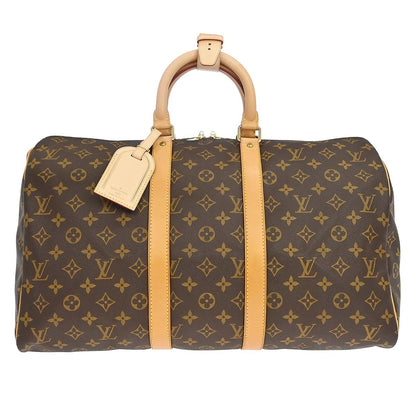 Louis Vuitton Keepall Bag Monogram Canvas Brown Canvas Travel Bag Bag (   )
