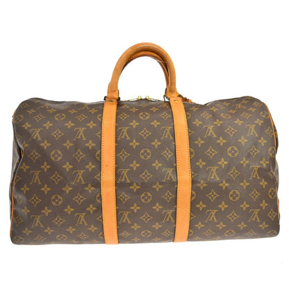 Louis Vuitton Keepall Bag Monogram Canvas Brown Canvas Travel Bag Bag (   )