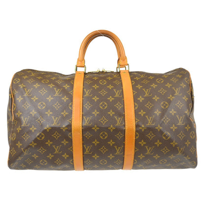 Louis Vuitton Keepall Bag Monogram Canvas Brown Canvas Travel Bag Bag (   )