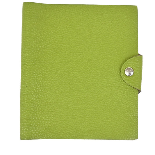Hermes Ulysse Agenda Cover Leather Green Leather Wallets Accessory (   )