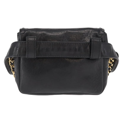 Chanel Chain Envelope Belt Bag Quilted Calfskin Black Leather Clutche & Pouche Bag (   )