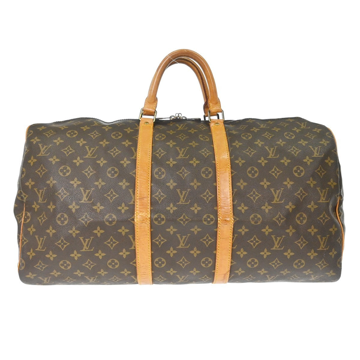 Louis Vuitton Keepall Bag Monogram Canvas Brown Canvas Travel Bag Bag (   )