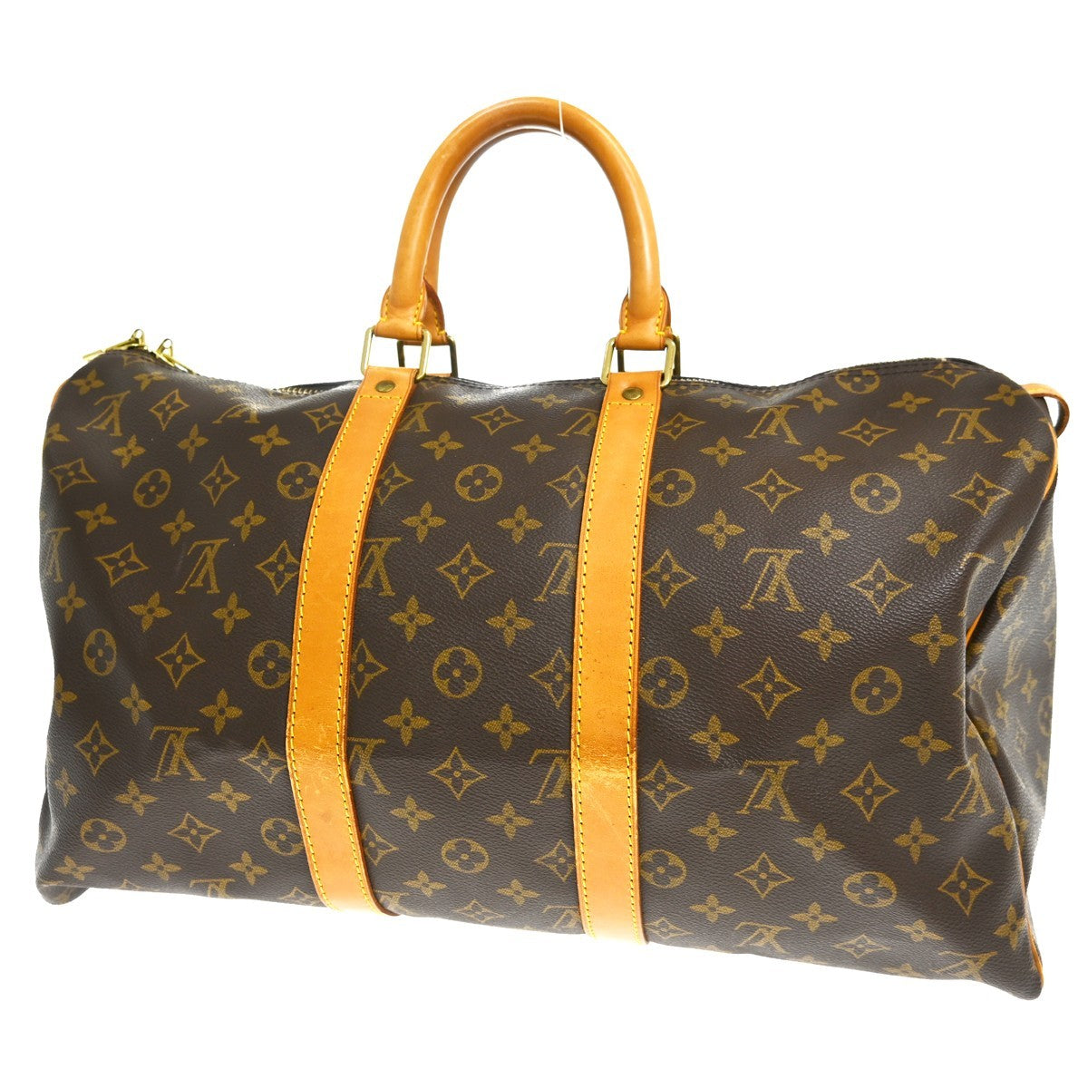 Louis Vuitton Keepall Bag Monogram Canvas Brown Canvas Travel Bag Bag (   )