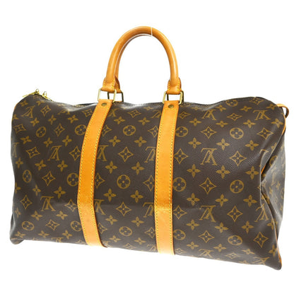 Louis Vuitton Keepall Bag Monogram Canvas Brown Canvas Travel Bag Bag (   )