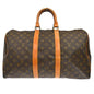 Louis Vuitton Keepall Bag Monogram Canvas Brown Canvas Travel Bag Bag (   )