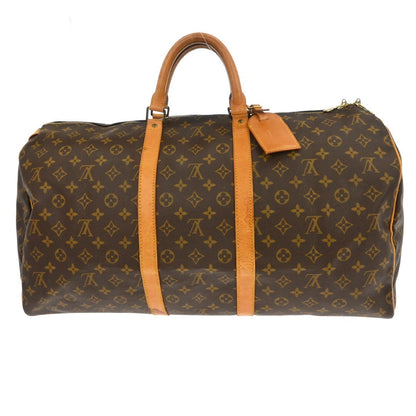 Louis Vuitton Keepall Bag Monogram Canvas Brown Canvas Travel Bag Bag (   )