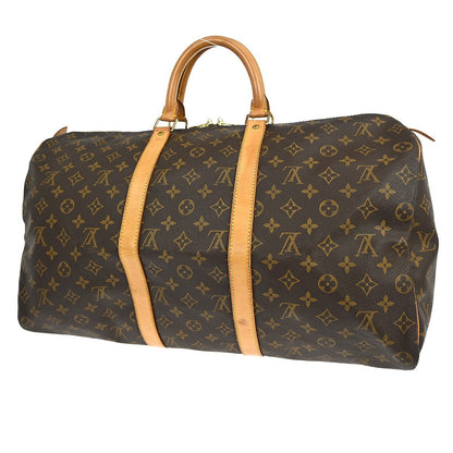 Louis Vuitton Keepall Bag Monogram Canvas Brown Canvas Travel Bag Bag (   )
