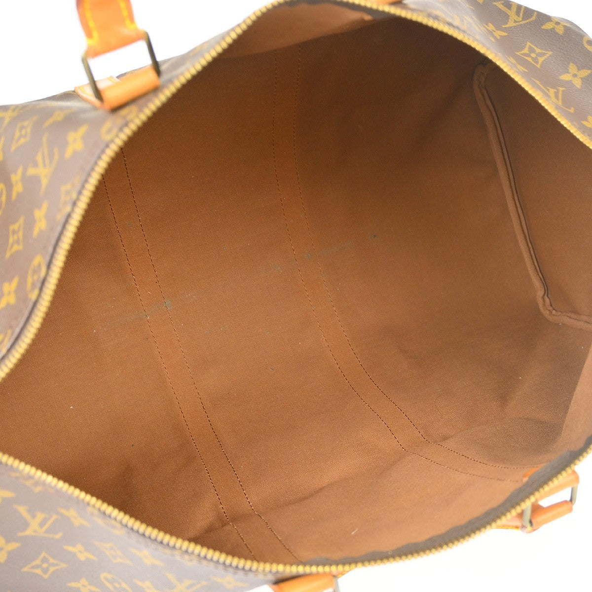 Louis Vuitton Keepall Bag Monogram Canvas Brown Canvas Travel Bag Bag (   )