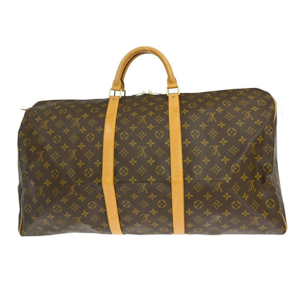 Louis Vuitton Keepall Bag Monogram Canvas Brown Canvas Travel Bag Bag (   )