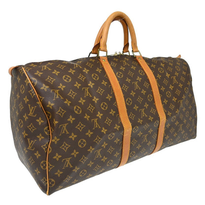 Louis Vuitton Keepall Bag Monogram Canvas Brown Canvas Travel Bag Bag (   )