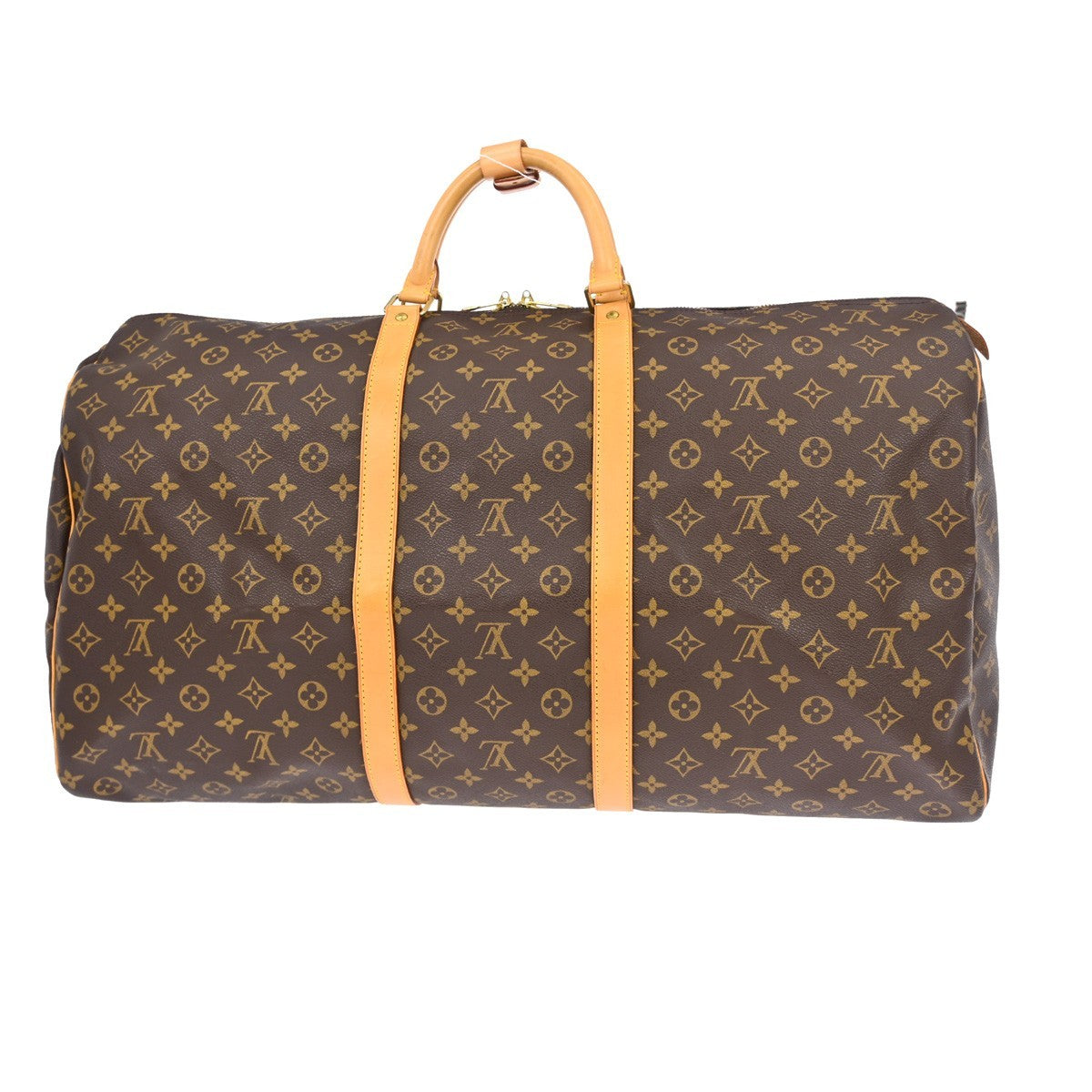 Louis Vuitton Keepall Bag Monogram Canvas Brown Canvas Travel Bag Bag (   )