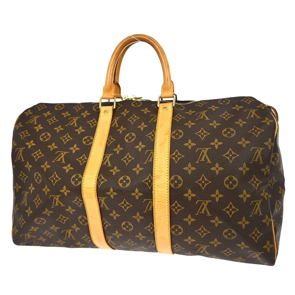 Louis Vuitton Keepall Bag Monogram Canvas Brown Canvas Travel Bag Bag (   )