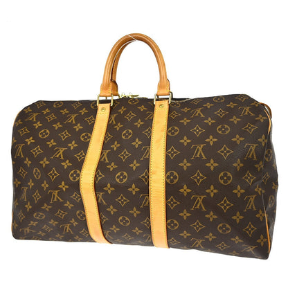 Louis Vuitton Keepall Bag Monogram Canvas Brown Canvas Travel Bag Bag (   )