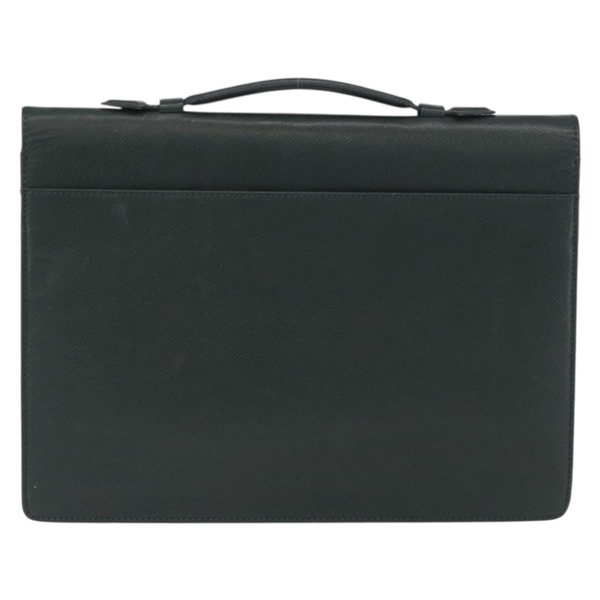 Louis Vuitton Serviette Kourad Briefcase Taiga Leather Beige Leather Briefcase Bag (   )