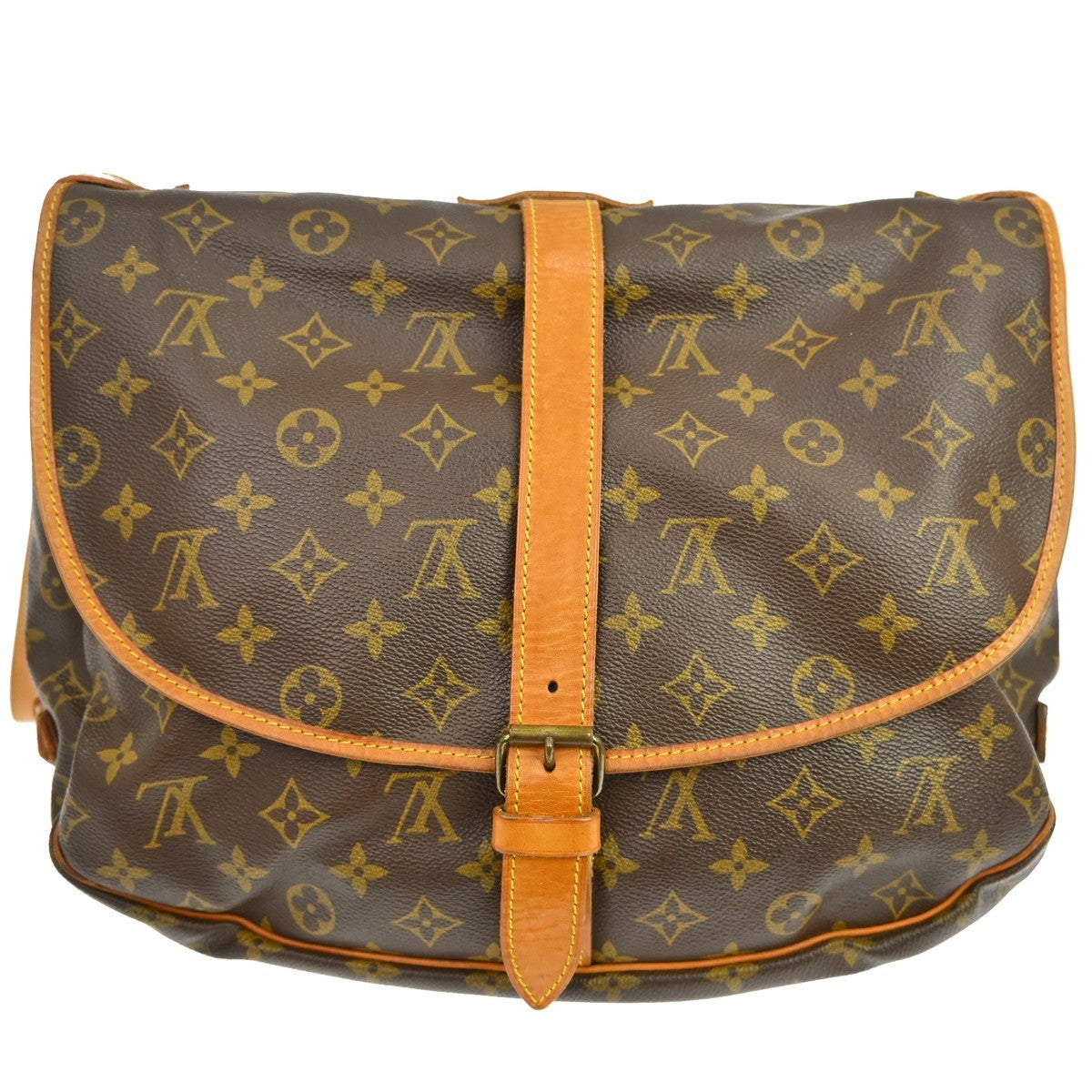 Louis Vuitton Saumur Handbag Monogram Canvas Brown Canvas Shoulder Bag Bag (   )