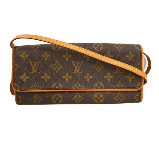 Louis Vuitton Twin Handbag Monogram Canvas Brown Canvas Clutche & Pouche Bag (   )