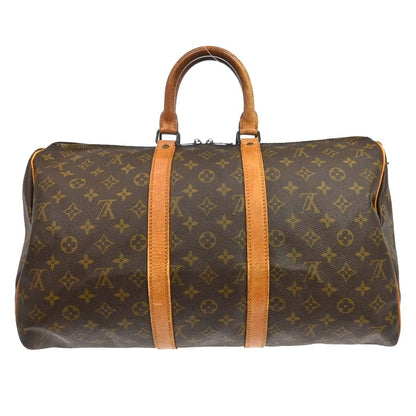 Louis Vuitton Keepall Bag Monogram Canvas Brown Canvas Travel Bag Bag (   )