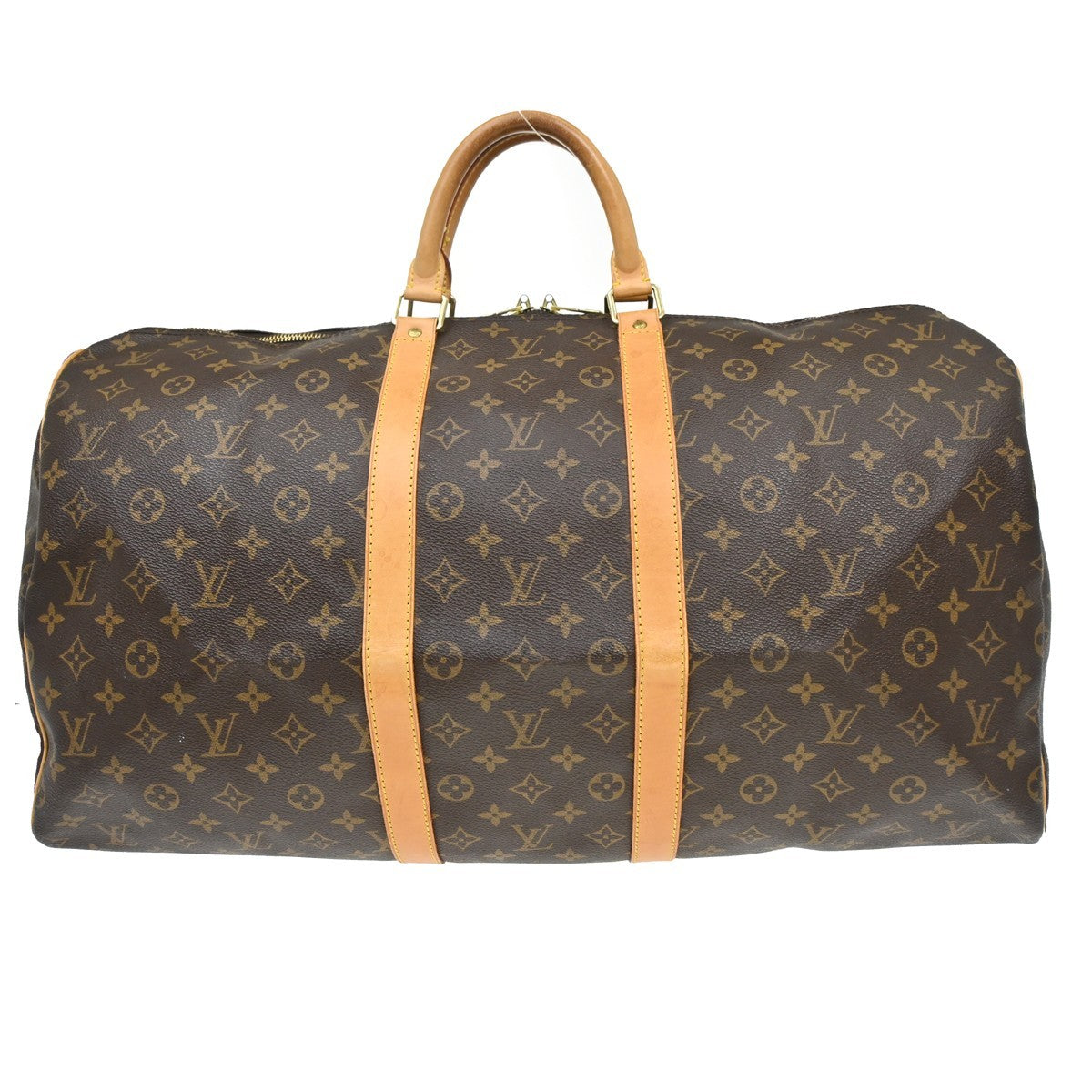 Louis Vuitton Keepall Bag Monogram Canvas Brown Canvas Travel Bag Bag (   )