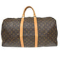 Louis Vuitton Keepall Bag Monogram Canvas Brown Canvas Travel Bag Bag (   )