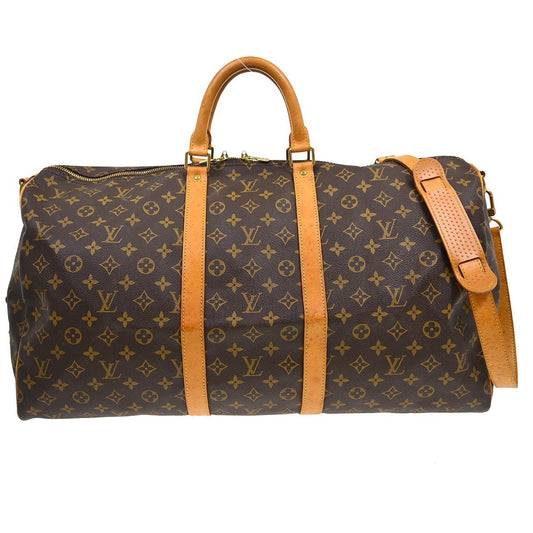 Louis Vuitton Keepall Bandouliere Bag Monogram Canvas Brown Canvas Travel Bag Bag (   )