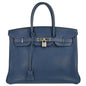 Hermes Birkin Handbag Blue Togo With Palladium Hardware Blue Leather Handbag (   )