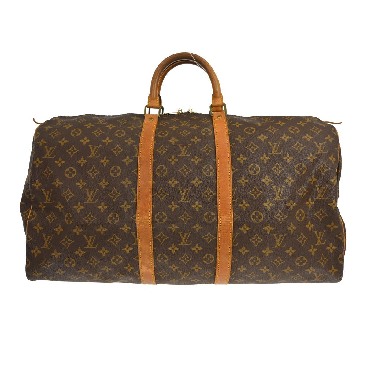Louis Vuitton Keepall Bag Monogram Canvas Brown Canvas Travel Bag Bag (   )