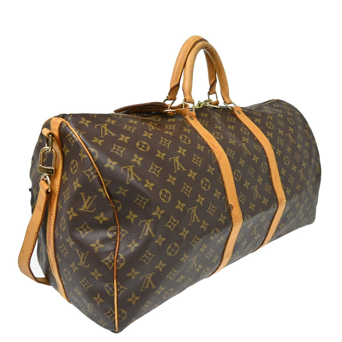Louis Vuitton Keepall Bandouliere Bag Monogram Canvas Brown Canvas Travel Bag Bag (   )