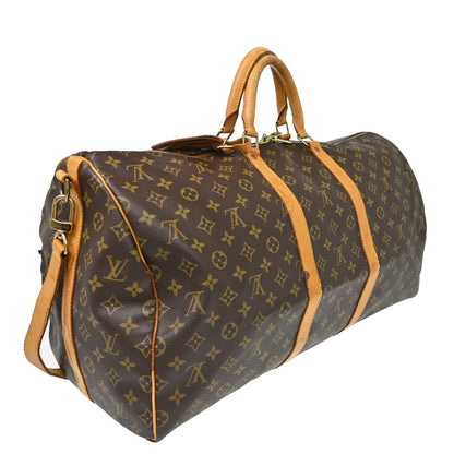 Louis Vuitton Keepall Bandouliere Bag Monogram Canvas Brown Canvas Travel Bag Bag (   )