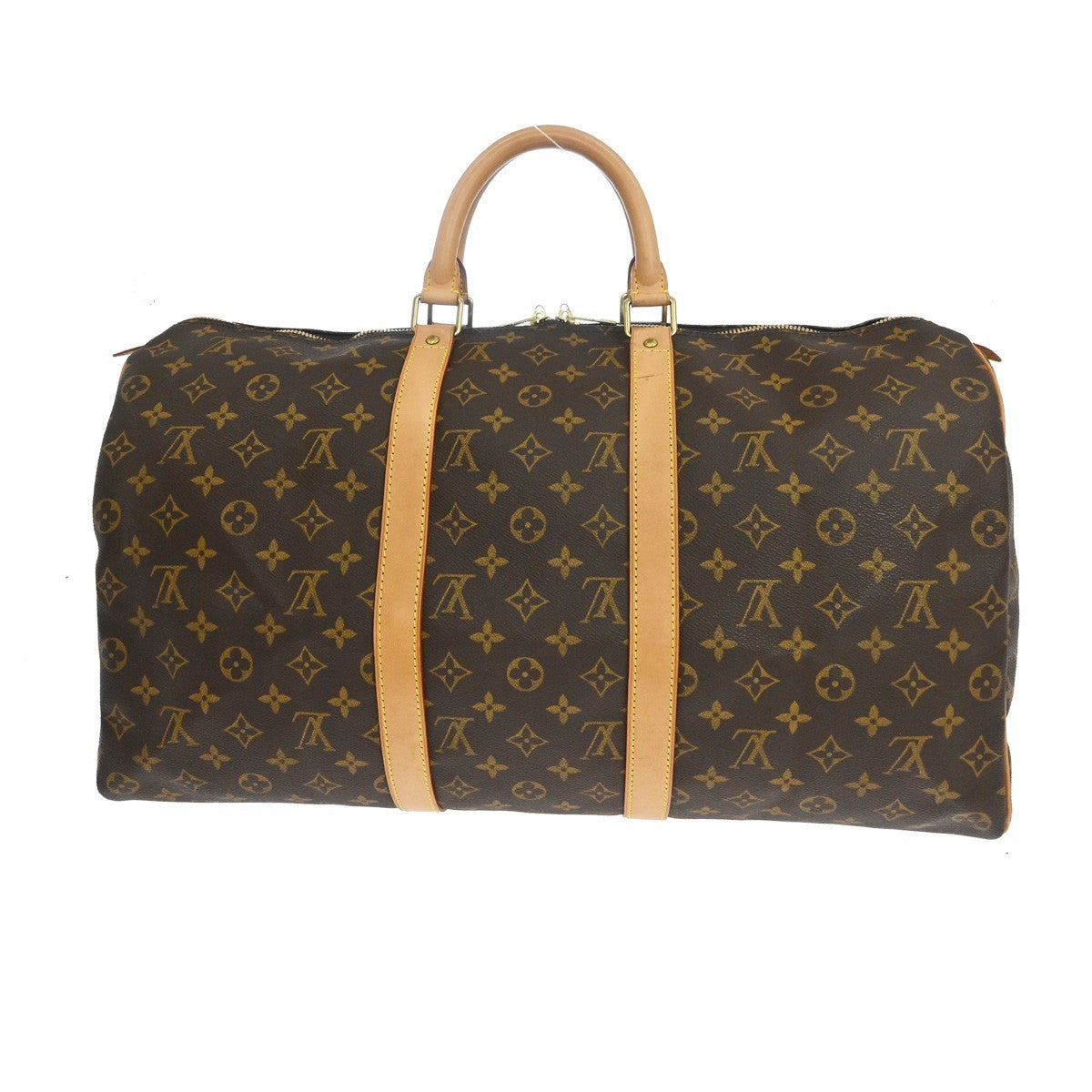 Louis Vuitton Keepall Bag Monogram Canvas Brown Canvas Travel Bag Bag (   )