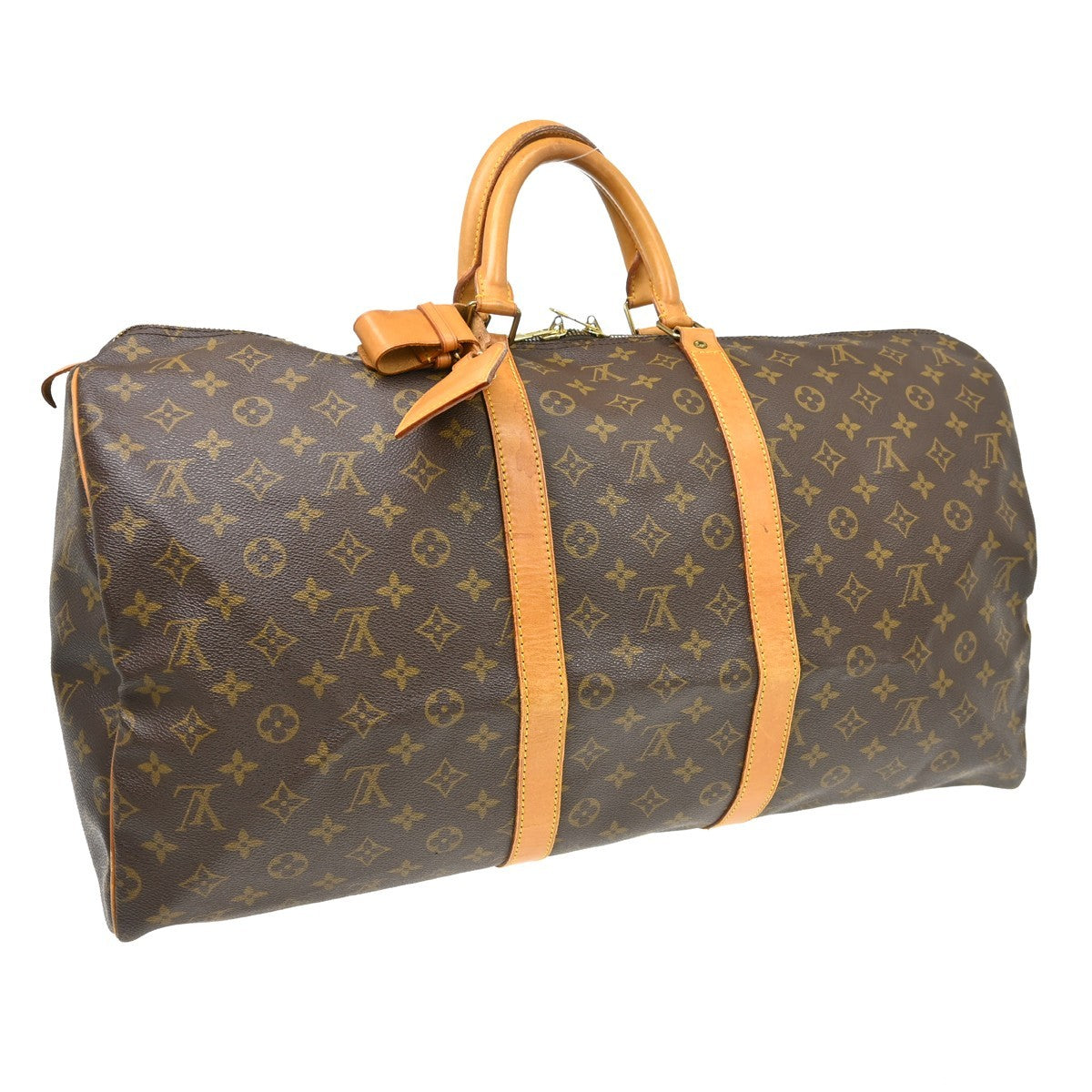 Louis Vuitton Keepall Bag Monogram Canvas Brown Canvas Travel Bag Bag (   )