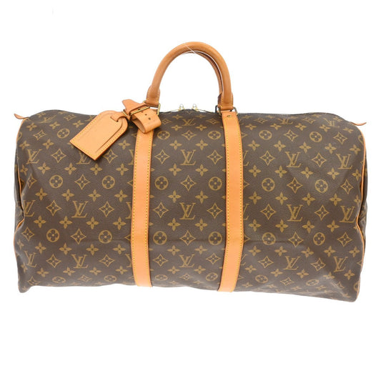 Louis Vuitton Keepall Bag Monogram Canvas Brown Canvas Travel Bag Bag (   )
