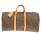 Louis Vuitton Keepall Bag Monogram Canvas Brown Canvas Travel Bag Bag (   )