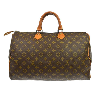 Louis Vuitton Speedy Handbag Monogram Canvas Brown Canvas Handbag (   )