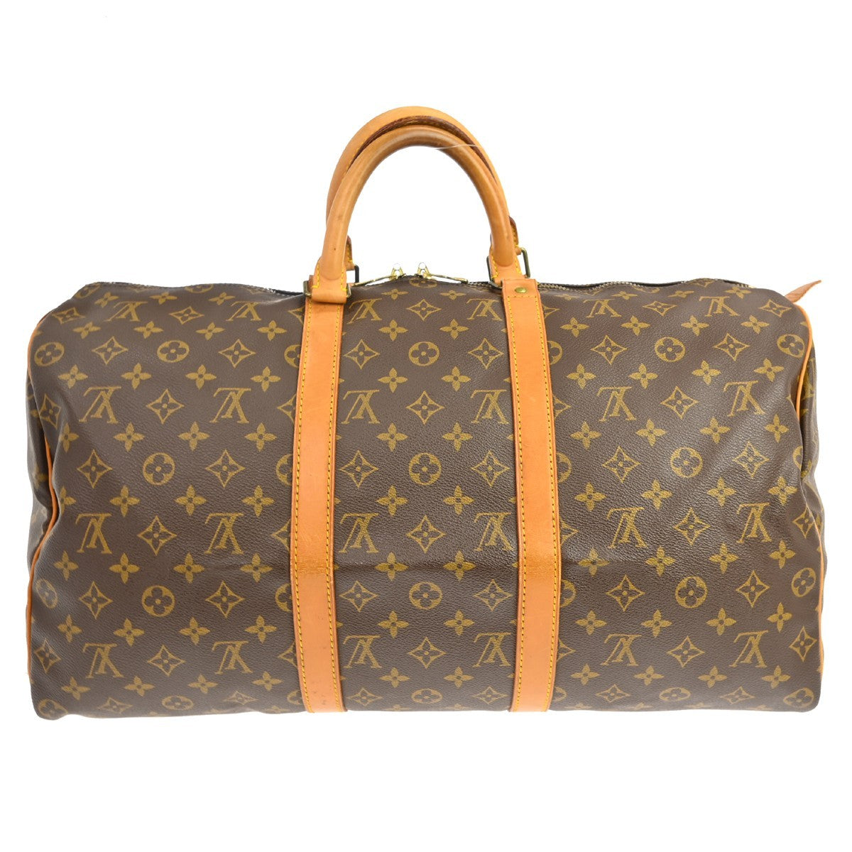 Louis Vuitton Keepall Bag Monogram Canvas Brown Canvas Travel Bag Bag (   )