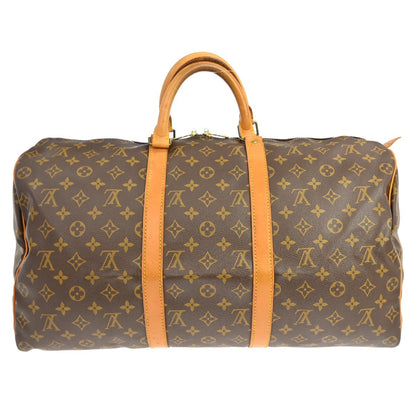 Louis Vuitton Keepall Bag Monogram Canvas Brown Canvas Travel Bag Bag (   )