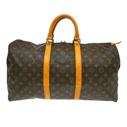 Louis Vuitton Keepall Bag Monogram Canvas Brown Canvas Travel Bag Bag (   )