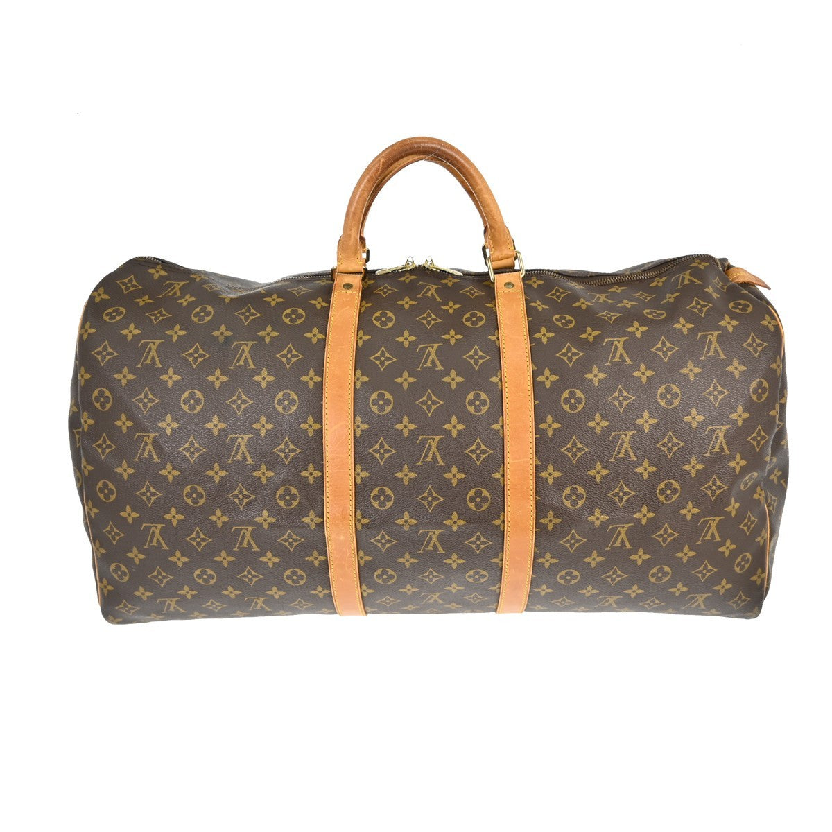 Louis Vuitton Keepall Bag Monogram Canvas Brown Canvas Travel Bag Bag (   )