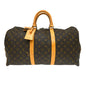 Louis Vuitton Keepall Bag Monogram Canvas Brown Canvas Travel Bag Bag (   )