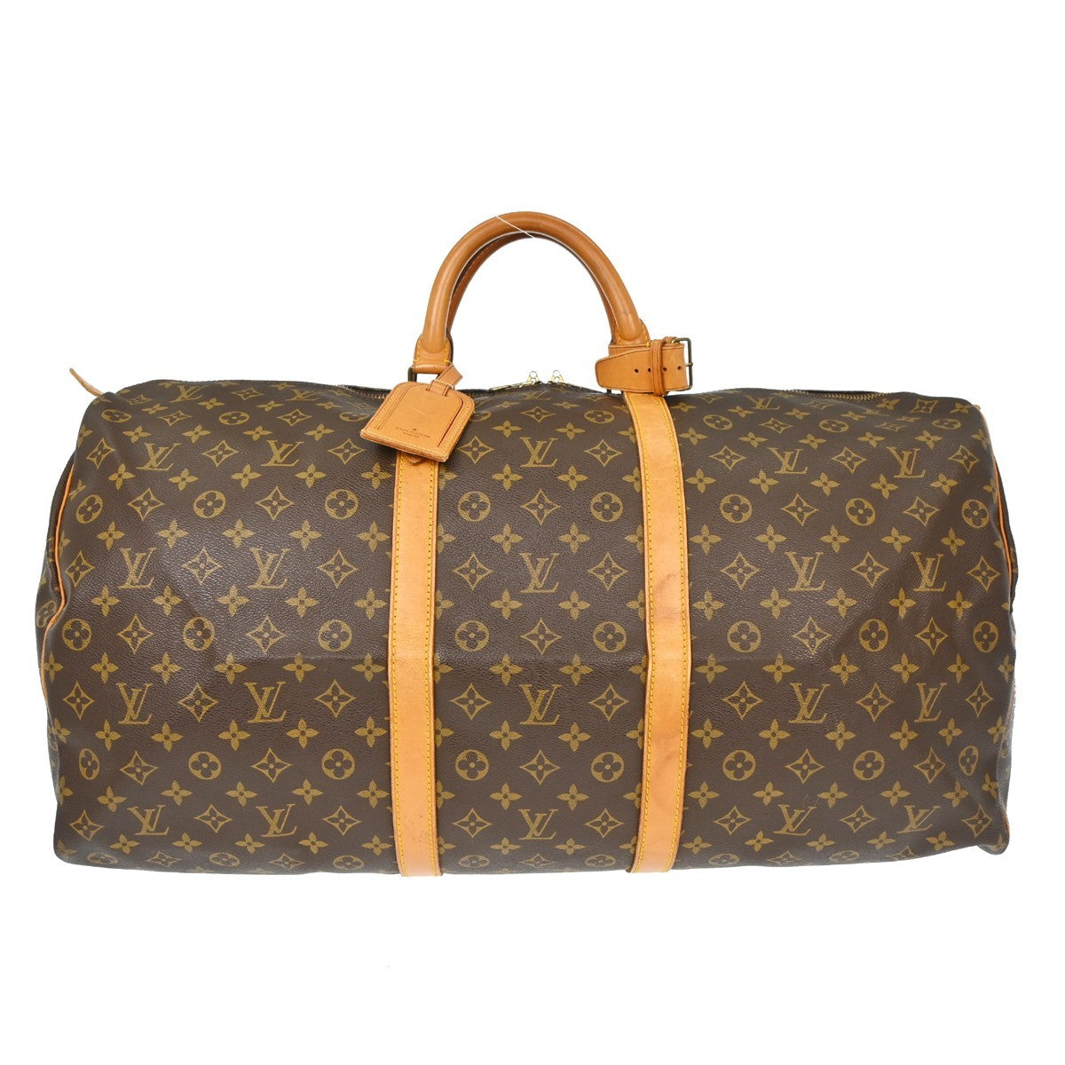 Louis Vuitton Keepall Bag Monogram Canvas Brown Canvas Travel Bag Bag (   )