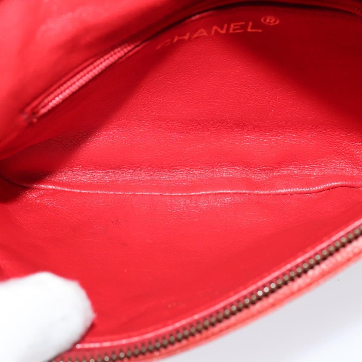 Chanel Vintage Zip Belt Bag Quilted Caviar Red Leather Shoulder Bag Bag (   )