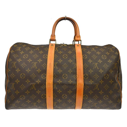 Louis Vuitton Keepall Bag Monogram Canvas Brown Canvas Travel Bag Bag (   )