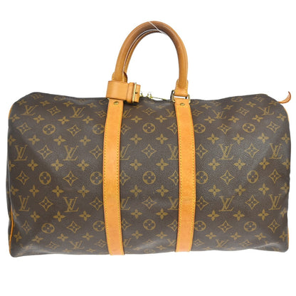 Louis Vuitton Keepall Bag Monogram Canvas Brown Canvas Travel Bag Bag (   )
