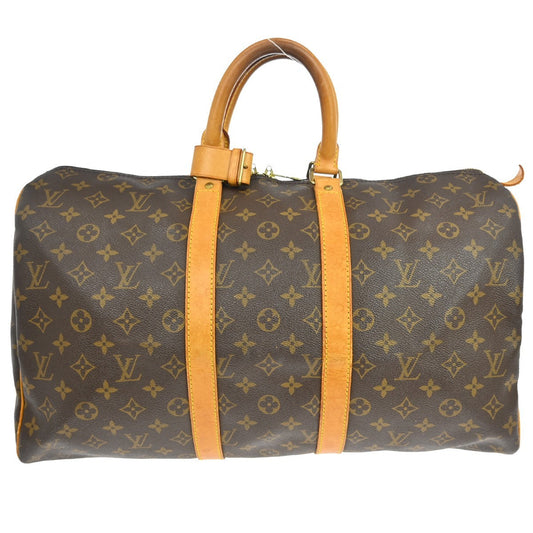 Louis Vuitton Keepall Bag Monogram Canvas Brown Canvas Travel Bag Bag (   )