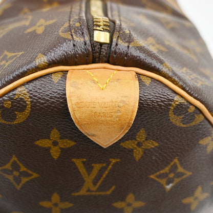 Louis Vuitton Keepall Bag Monogram Canvas Brown Canvas Travel Bag Bag (   )