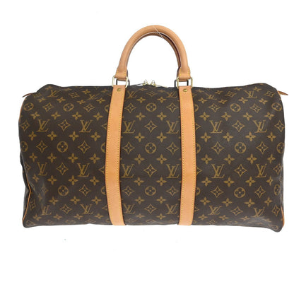 Louis Vuitton Keepall Bag Monogram Canvas Brown Canvas Travel Bag Bag (   )